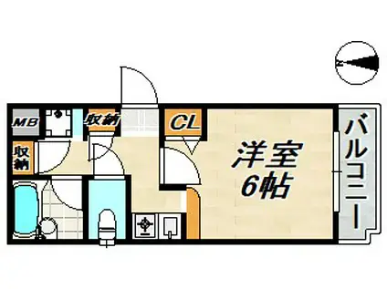 アネックス神戸(1K/1階)の間取り写真