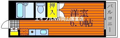 ホーメスト中島 B棟(ワンルーム/3階)の間取り写真