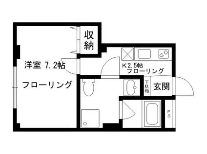 レジデンス馬込(1K/2階)の間取り写真