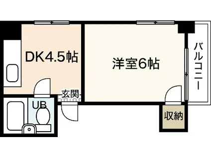 メゾンK&Y(1DK/4階)の間取り写真