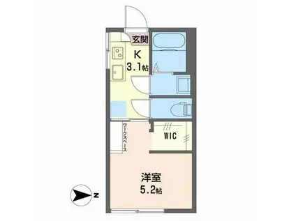 グリーンパレス フィロソフィー(1K/1階)の間取り写真