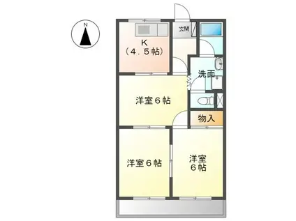 ジードルング山手(3K/2階)の間取り写真