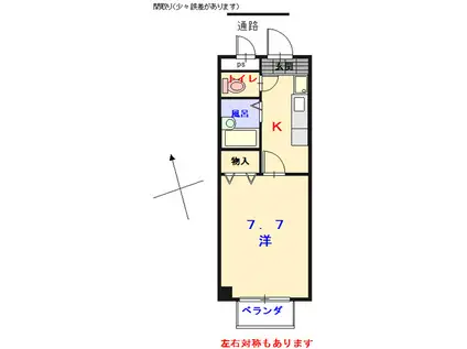 KEI弐番館(1K/2階)の間取り写真