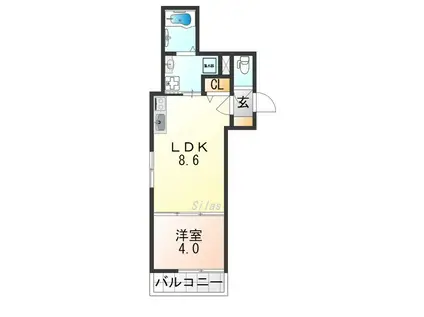 CASA DEL SOL III(1LDK/2階)の間取り写真