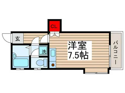 ふじ荘(ワンルーム/2階)の間取り写真