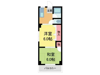 甲子園グリーンハイツ(2DK/4階)の間取り写真