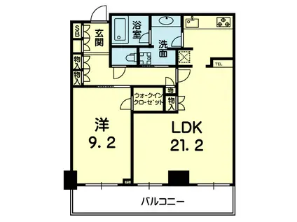 ザ・熊本タワーC棟 2706号(1LDK/27階)の間取り写真