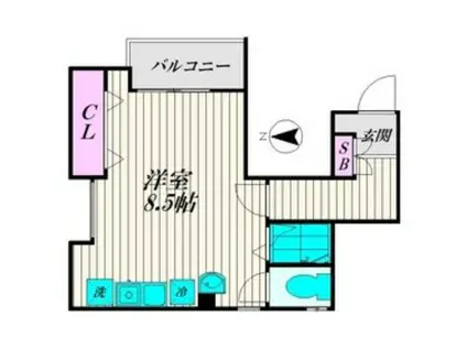 センチュリースペースパートII(ワンルーム/4階)の間取り写真