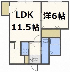 モンレーヴ豊平公園(1LDK/3階)の間取り写真