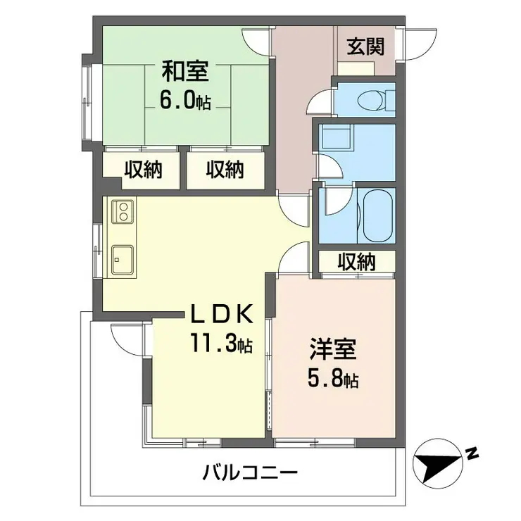 フラワーマンション 3階階 間取り