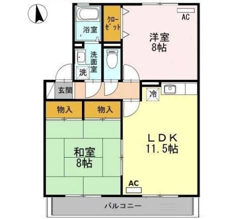 サン・ジュリアン(2LDK/1階)の間取り写真