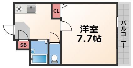 ニシシンヴィレッジC棟(1K/3階)の間取り写真