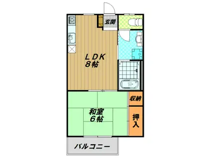 メゾン桜木A棟(1LDK/1階)の間取り写真