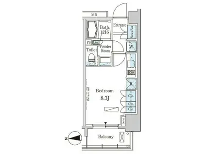 パークアクシス木場(ワンルーム/4階)の間取り写真