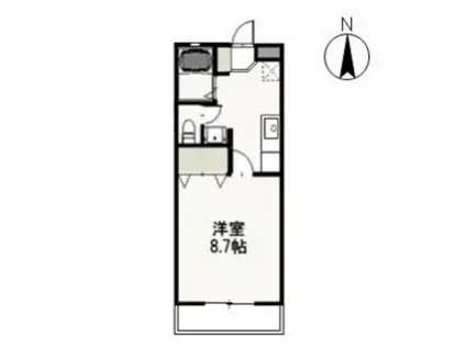 ウィスティリア伊福(1K/1階)の間取り写真