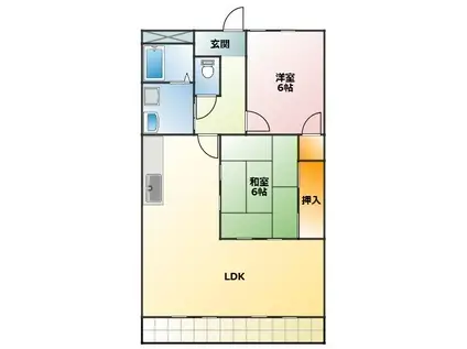 岩月ビルディング(2LDK/2階)の間取り写真