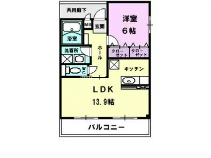 ル・キャステル(1LDK/1階)の間取り写真