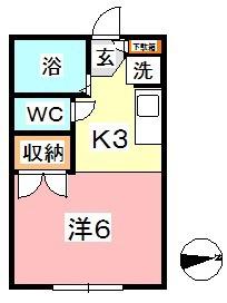 サンシャイン(1K/2階)の間取り写真