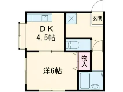 シャトリエI(1DK/1階)の間取り写真