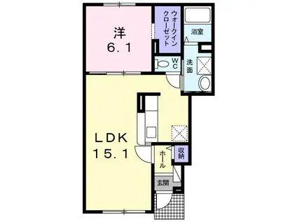 シャイニスターVIII(1LDK/1階)の間取り写真