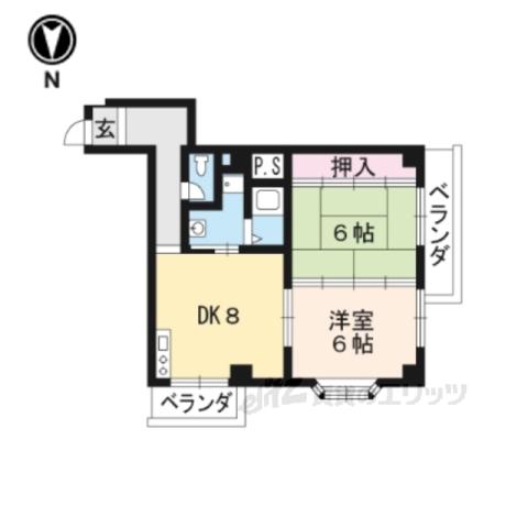 TK矢倉(2LDK/9階)の間取り写真