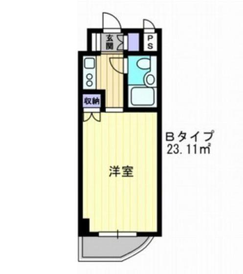 アルファ京町(1K/3階)の間取り写真