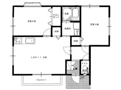 サンガーデン下林4号地(2LDK/1階)の間取り写真