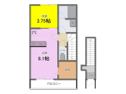 ELF妻鳥(1LDK/2階)の間取り写真