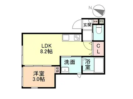 HYGGE.01(1LDK/1階)の間取り写真