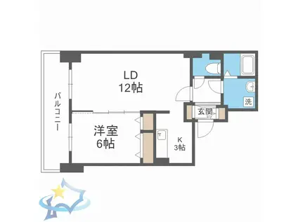 ティアラタワー中島倶楽部(1LDK/22階)の間取り写真
