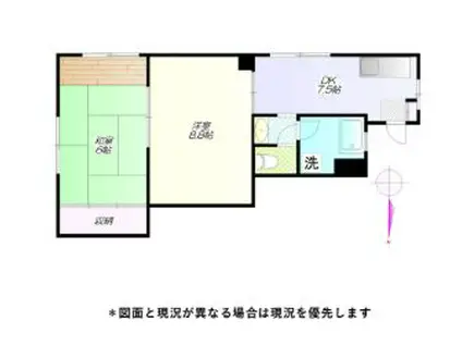 メゾン竜岡(2DK/3階)の間取り写真