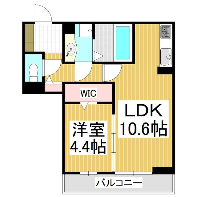 THREE(1LDK/1階)の間取り写真