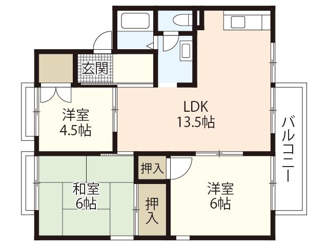セジュールなごみ(3LDK/1階)の間取り写真