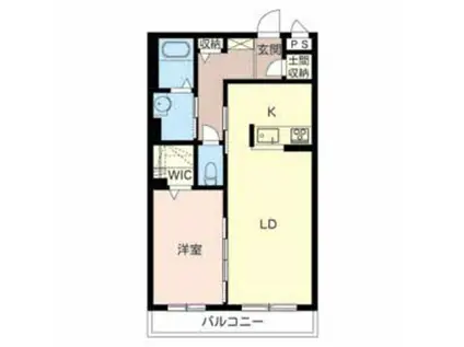 サザンクロスI(1LDK/3階)の間取り写真