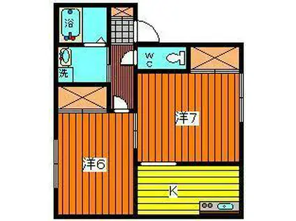 セジュール扇田(2K/1階)の間取り写真