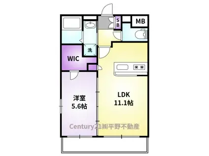 ソフィア21合川(1LDK/3階)の間取り写真