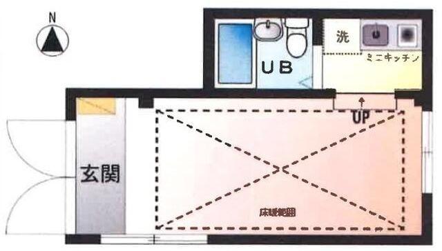 ＪＲ高崎線 尾久駅 徒歩14分 3階建 築44年(ワンルーム/1階)の間取り写真