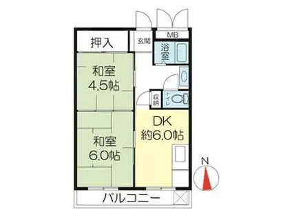 メゾン本山A・B(2DK/4階)の間取り写真