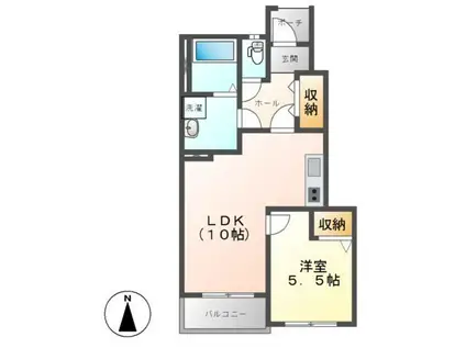 ベルプラウド(1LDK/1階)の間取り写真