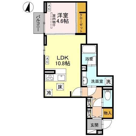 D-SERENO志木柏町(1LDK/1階)の間取り写真