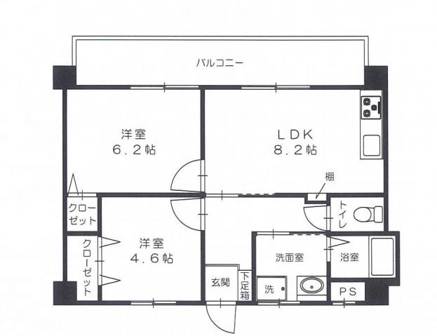 スペンドーレI(2LDK/3階)の間取り写真