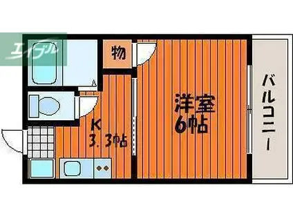 パークプレイス西川原I・II号棟(1K/1階)の間取り写真