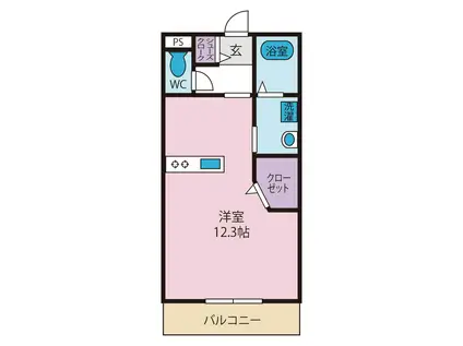 CUORE LEVANTE(ワンルーム/2階)の間取り写真