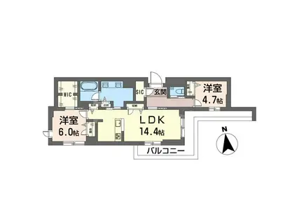 セントリビエ江北(2LDK/3階)の間取り写真