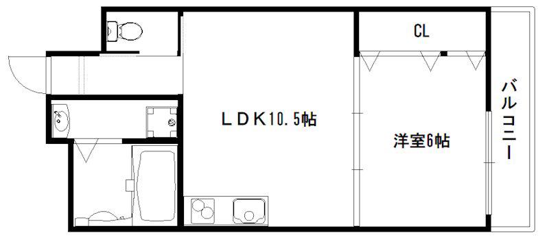 エクセレント鳥羽(1LDK/1階)の間取り写真