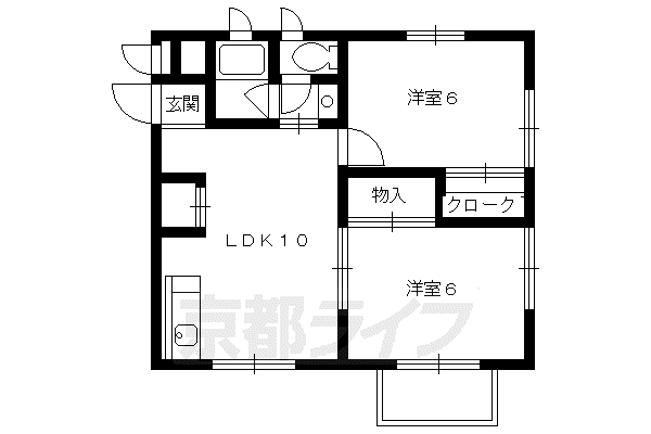 メゾンエスポアール(2LDK/2階)の間取り写真