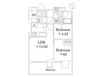 晴海フラッグパークヴィレッジT棟(2LDK/31階)の間取り写真