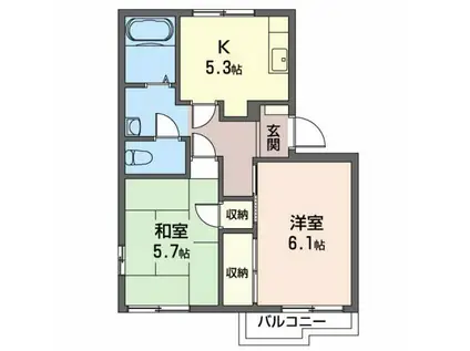 SQUARE VIE B(2K/2階)の間取り写真