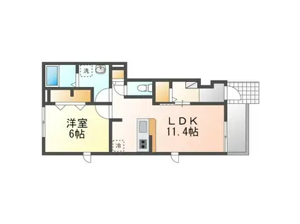 ヴィラクレアール(1LDK/1階)の間取り写真