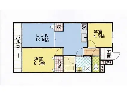 ウエストパレス蕨2 912051(2LDK/5階)の間取り写真